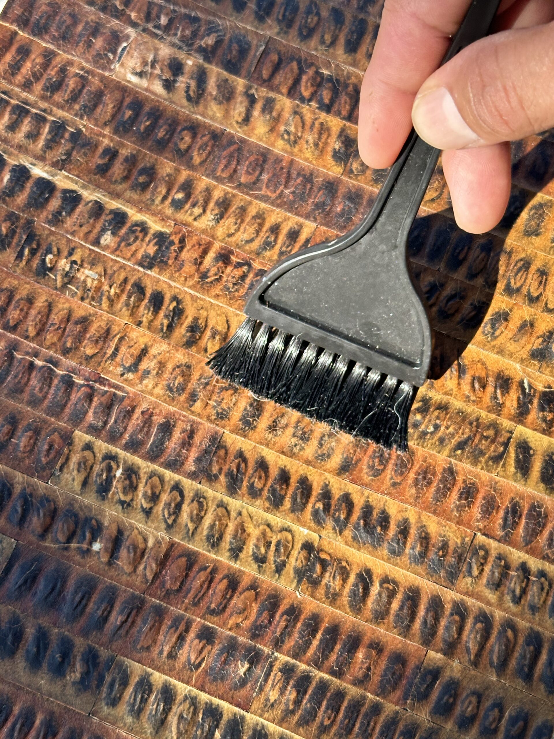 Leukeather sustainable exotic leather alternative displayed at 1971 Design Space in Sharjah